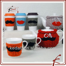 hot selling chaozhou durable porcelain tea set in woolen decoration